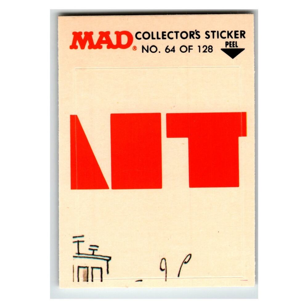 MAD Collectors Sticker No.64 of 128 1983 Fleer